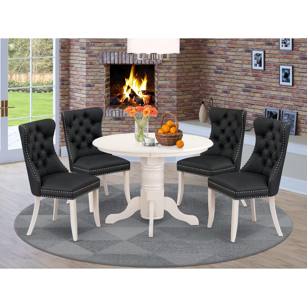 5 Piece Dinette Set Contains a Round Dining Table with Pedestal. Picture 7