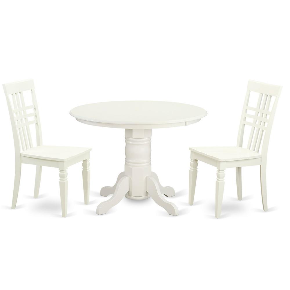 3  PcKitchen  Table  set  with  a  Dining  Table  and  2  Dining  Chairs  in  Linen  White. Picture 2