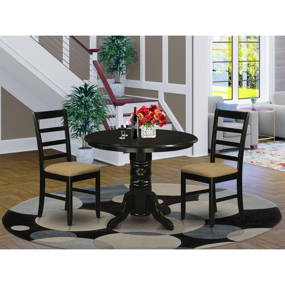 SHPF3-BLK-C 3 PcTable set for 2-Dining Table and 2 dinette Chairs. Picture 2