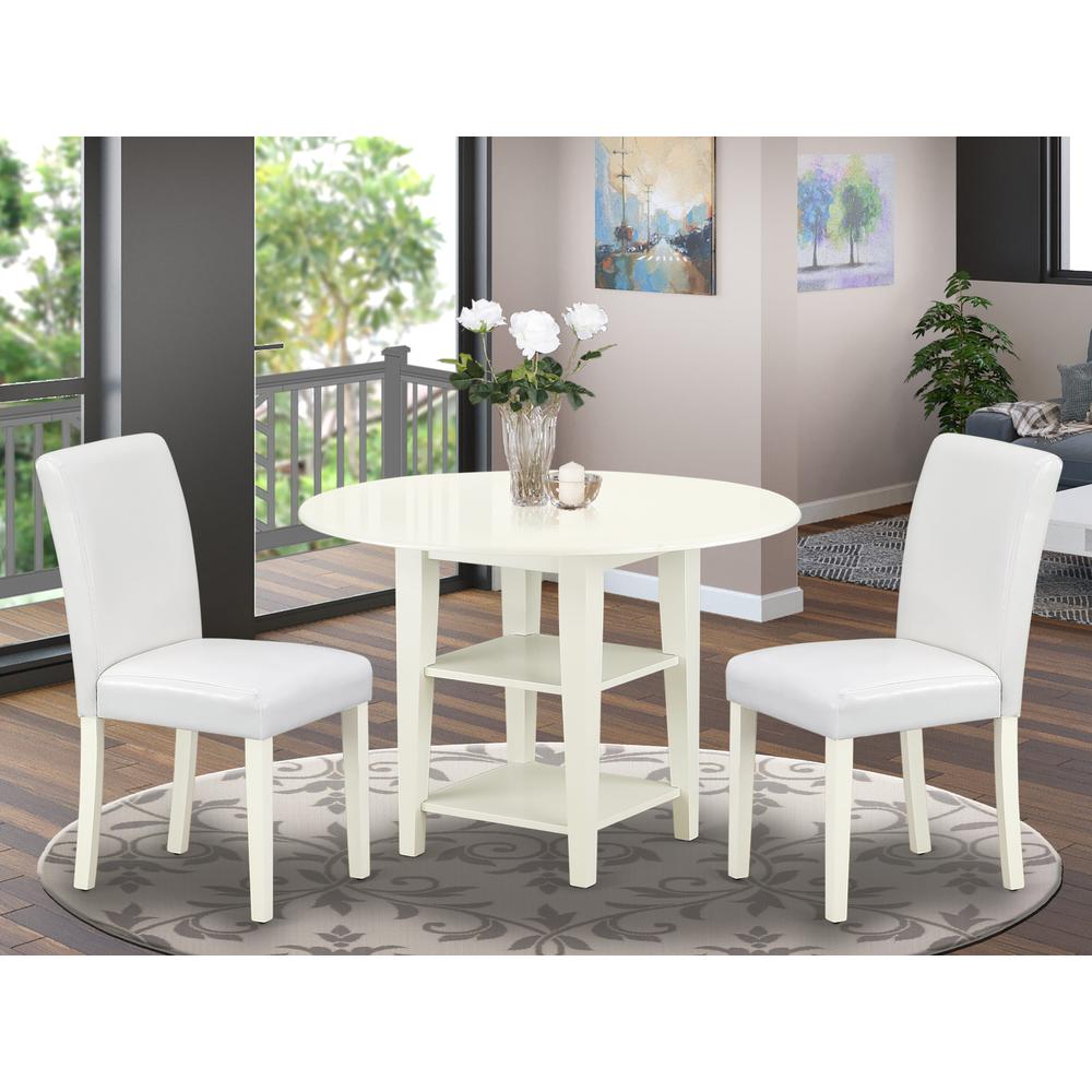 Dining Room Set Linen White, SUAB3-LWH-64. Picture 2