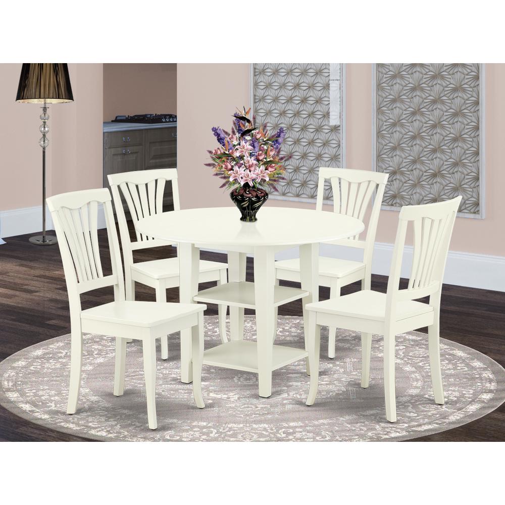 Dining Room Set Linen White, SUAV5-LWH-W. Picture 2