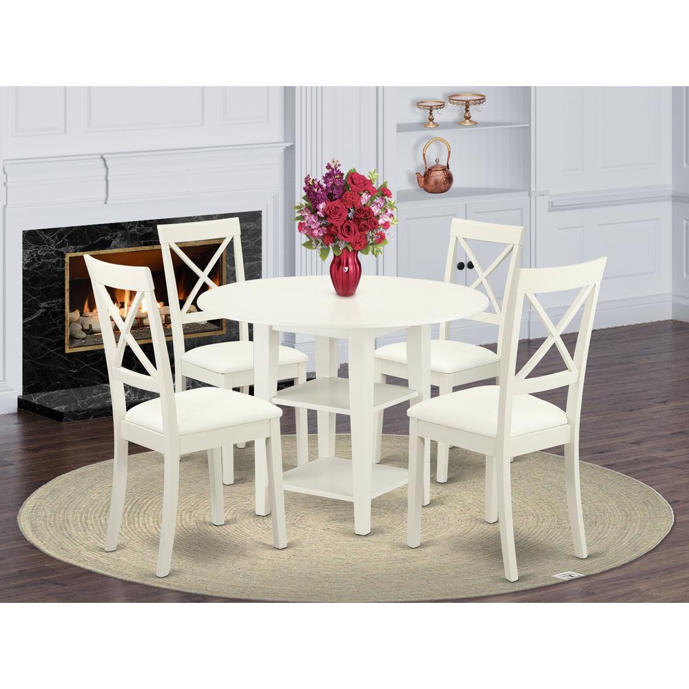 Dining Room Set Linen White, SUBO5-LWH-LC. Picture 2