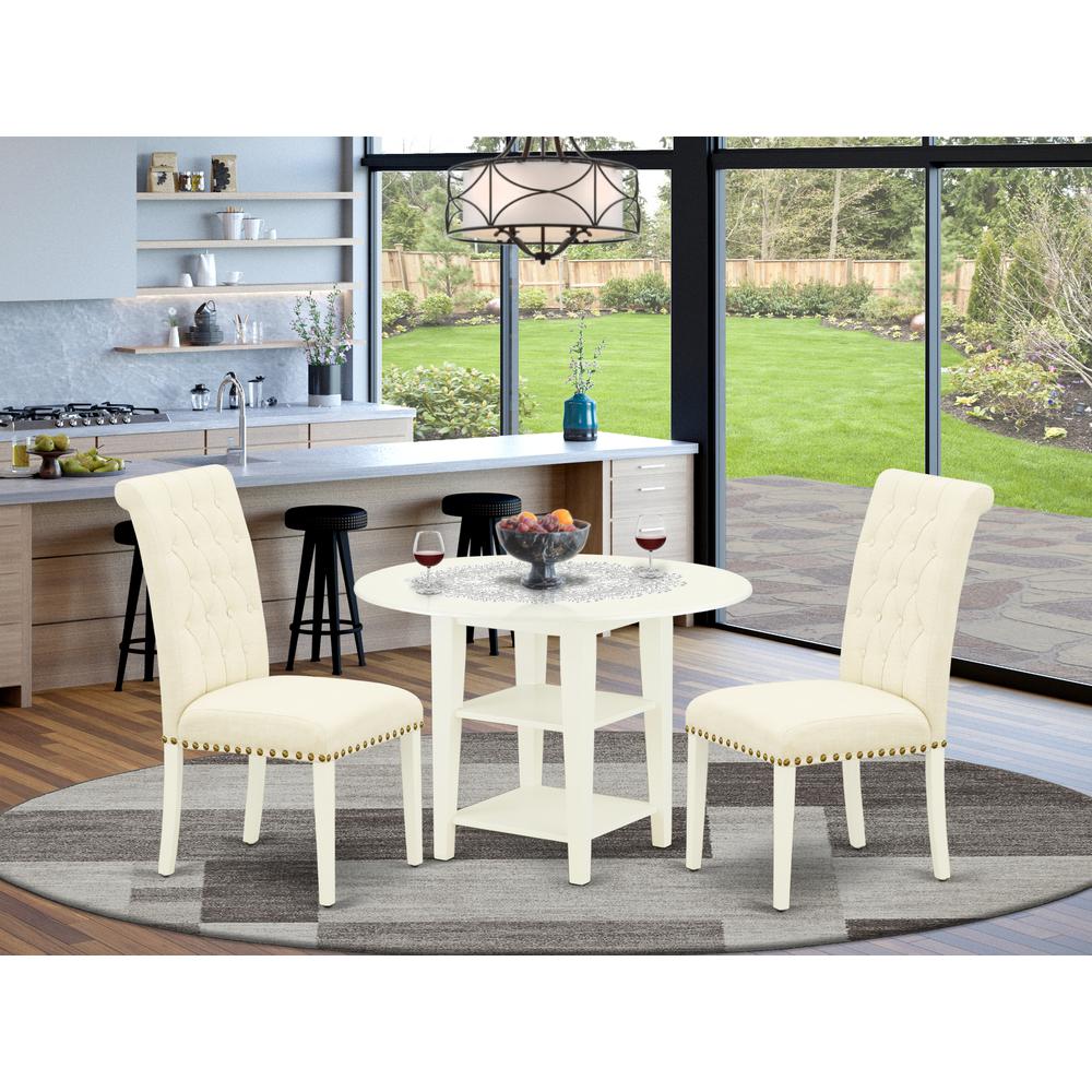 Dining Room Set Linen White, SUBR3-LWH-02. Picture 2
