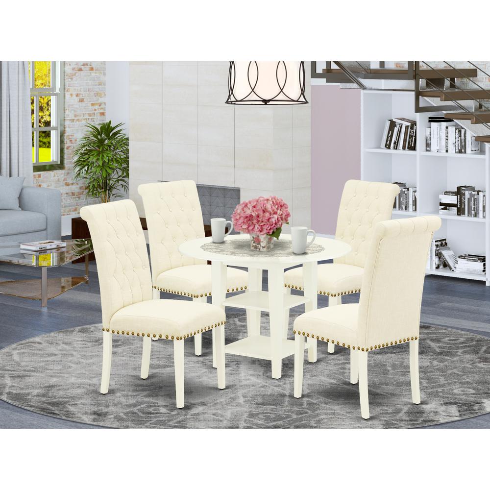 Dining Room Set Linen White, SUBR5-LWH-02. Picture 2