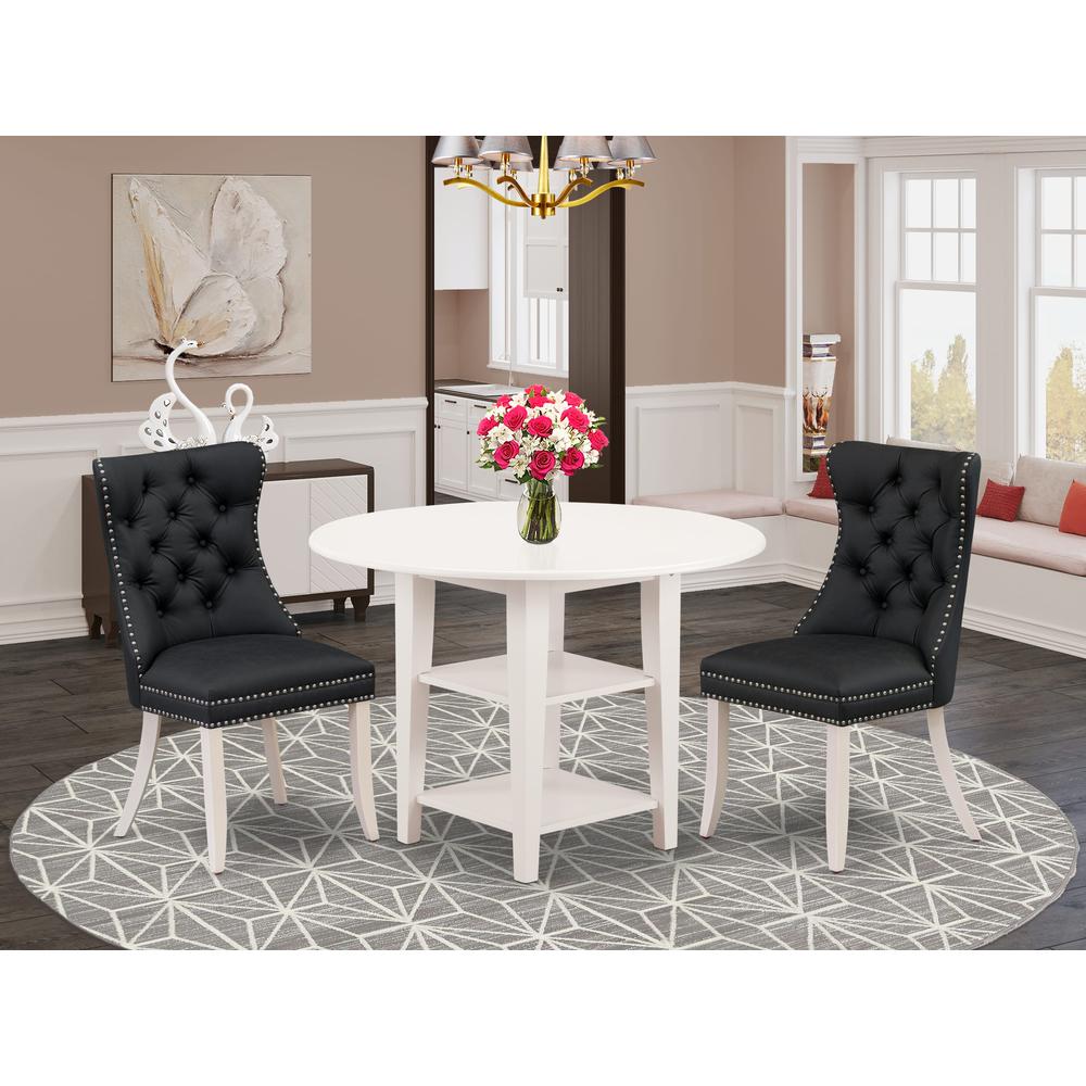 3 Piece Dining Table Set Consists of a Round Kitchen Table. Picture 7