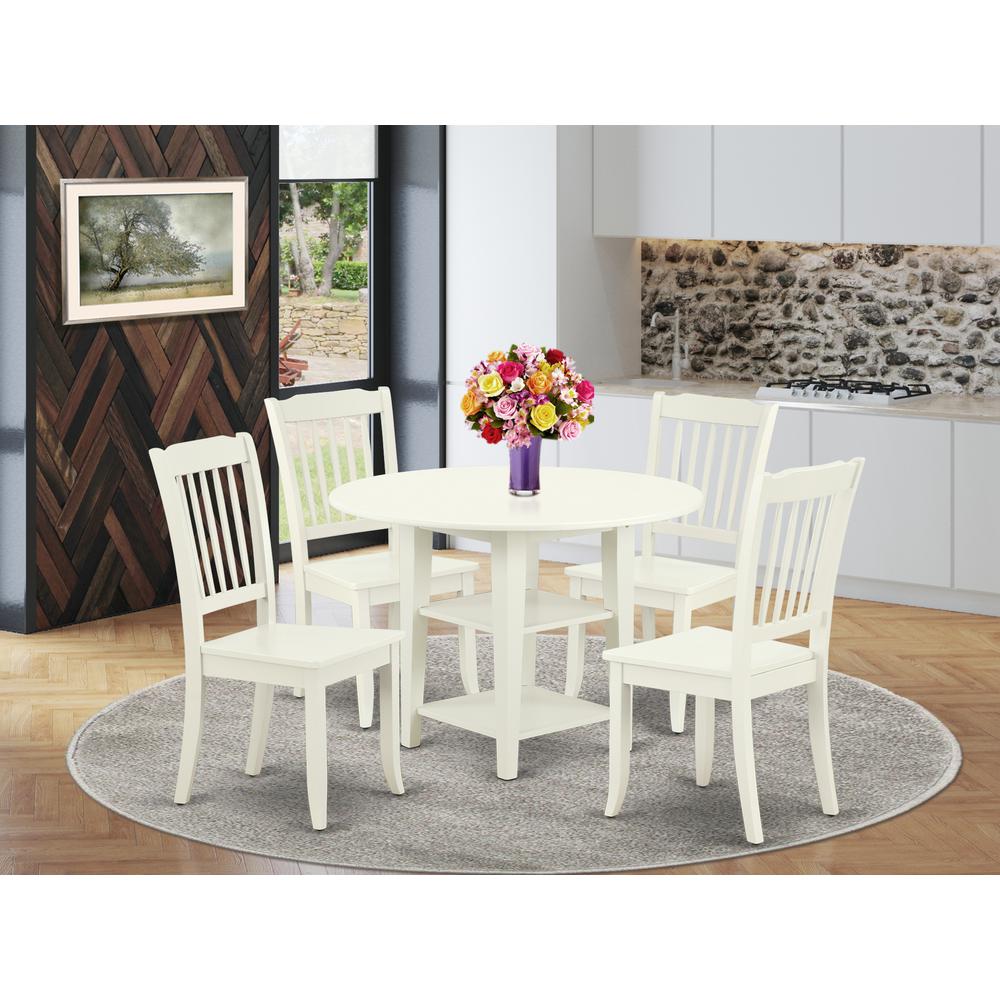Dining Room Set Linen White, SUDA5-LWH-W. Picture 2