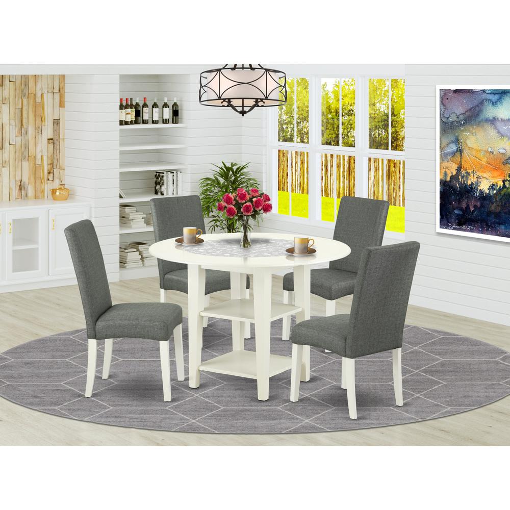 Dining Room Set Linen White, SUDR5-LWH-07. Picture 2