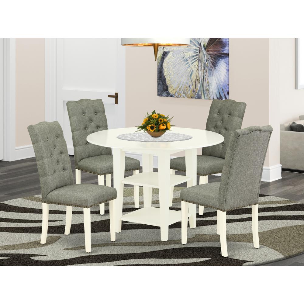 Dining Room Set Linen White, SUEL5-LWH-07. Picture 2
