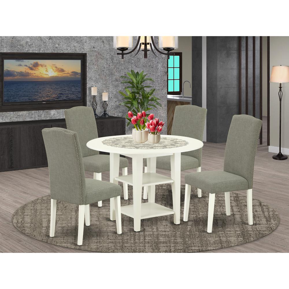 Dining Room Set Linen White, SUEN5-LWH-06. Picture 2