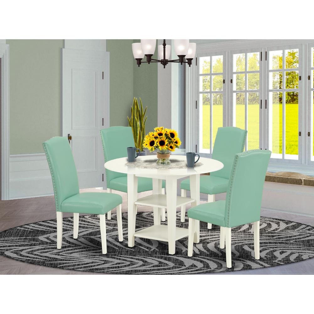 Dining Room Set Linen White, SUEN5-LWH-57. Picture 2