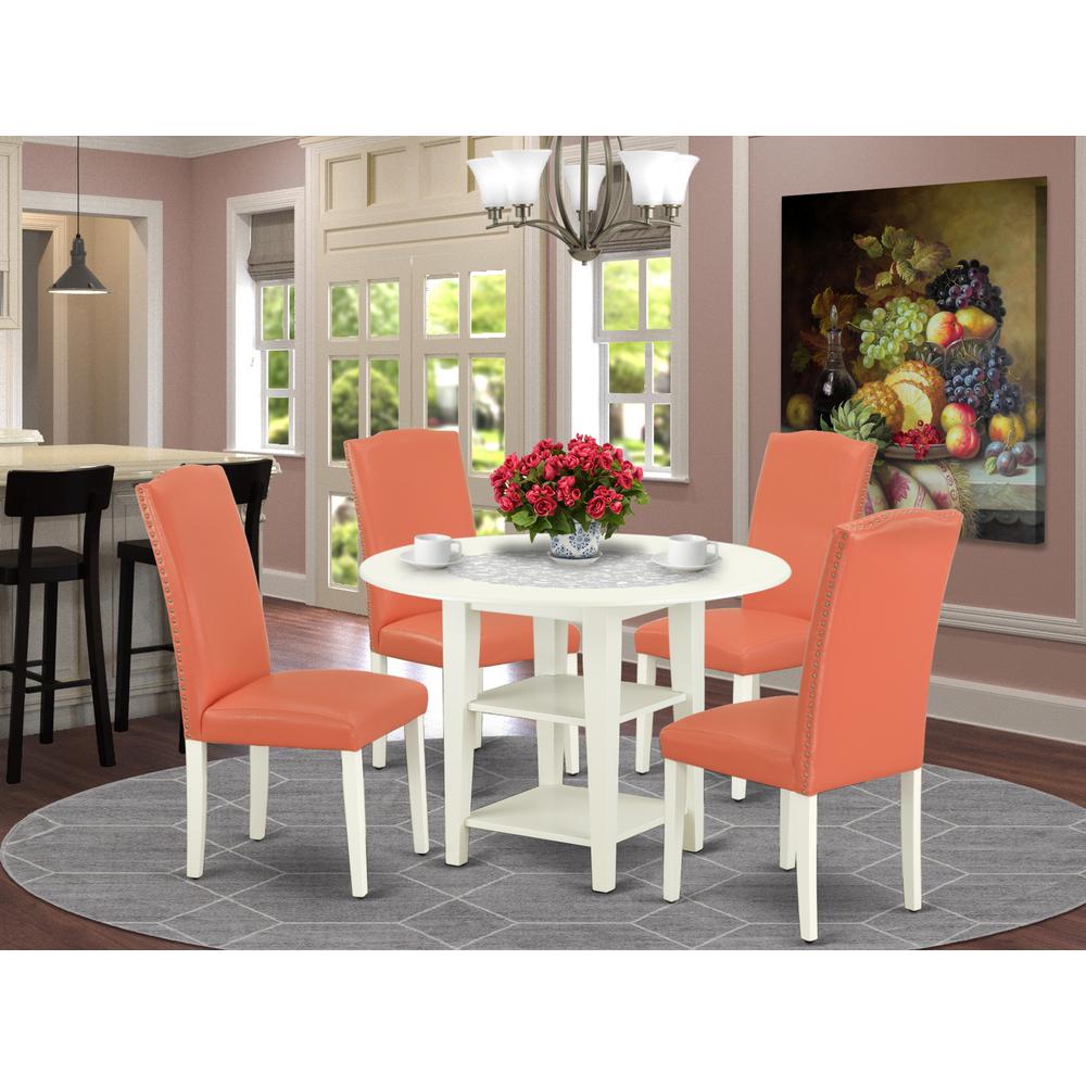 Dining Room Set Linen White, SUEN5-LWH-78. Picture 2