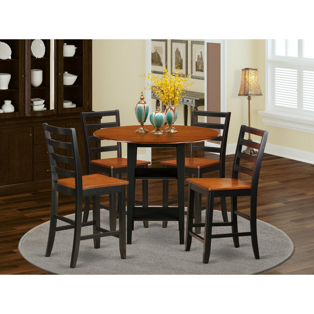 Dining Room Set Black & Cherry, SUFA5H-BCH-W. Picture 2