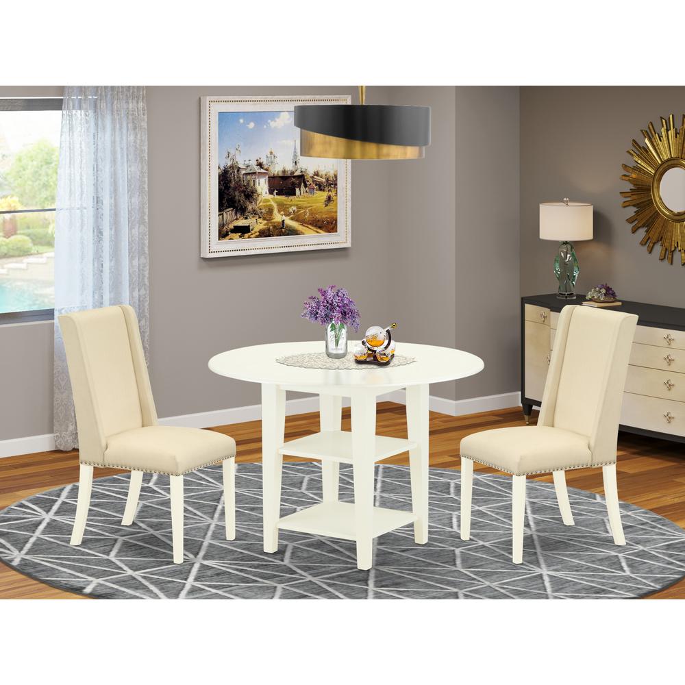 Dining Room Set Linen White, SUFL3-LWH-01. Picture 2