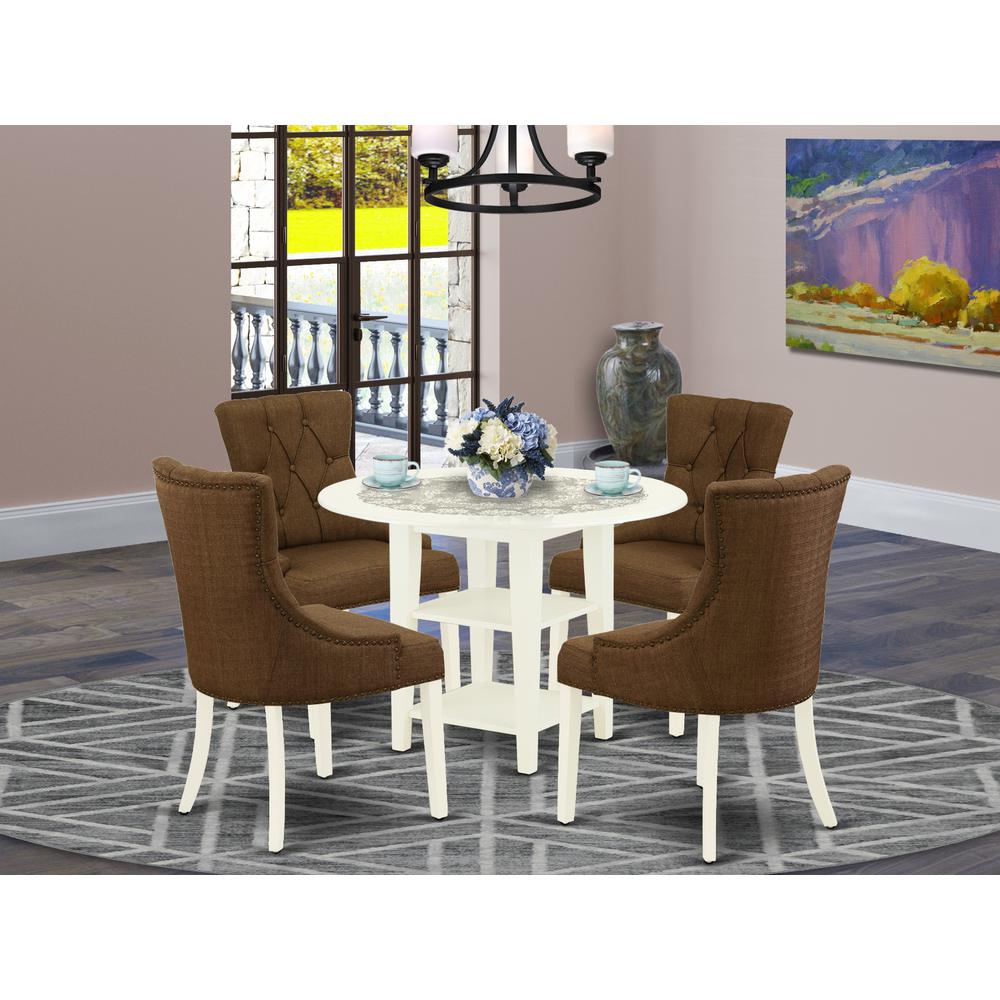 Dining Room Set Linen White, SUFR5-LWH-18. Picture 2