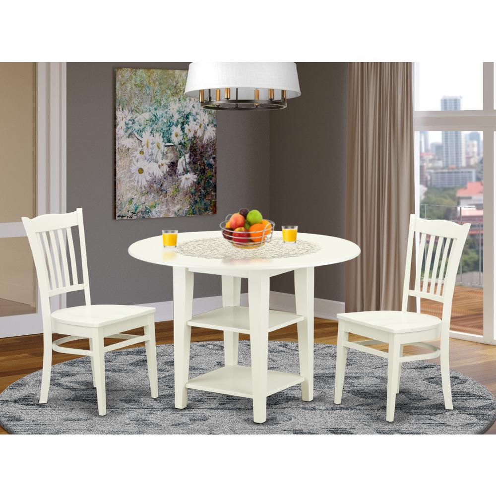 Dining Room Set Linen White, SUGR3-LWH-W. Picture 2