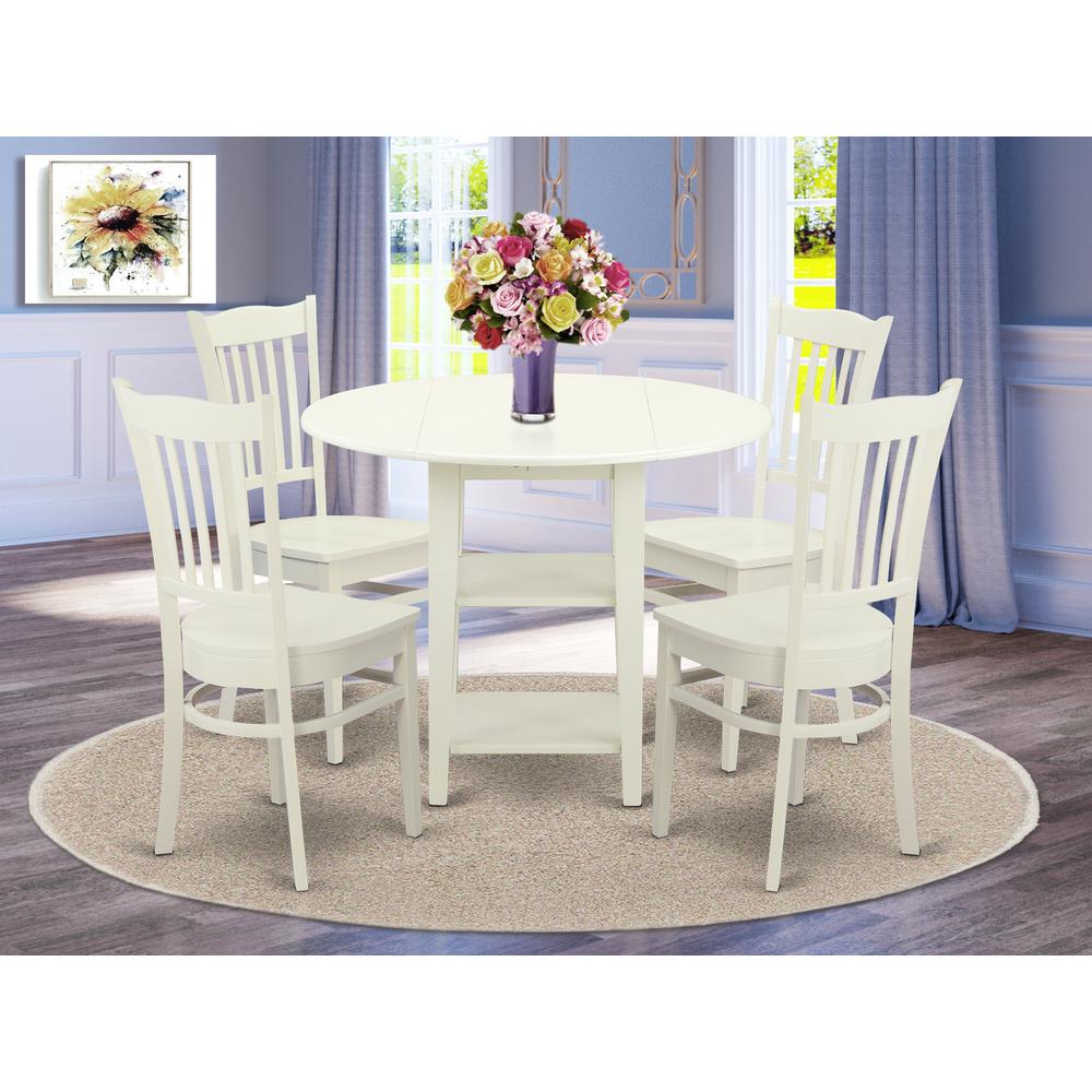Dining Room Set Linen White, SUGR5-LWH-W. Picture 2