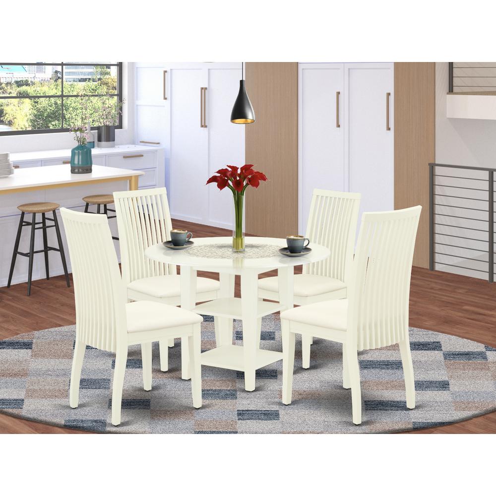 Dining Room Set Linen White, SUIP5-LWH-C. Picture 2