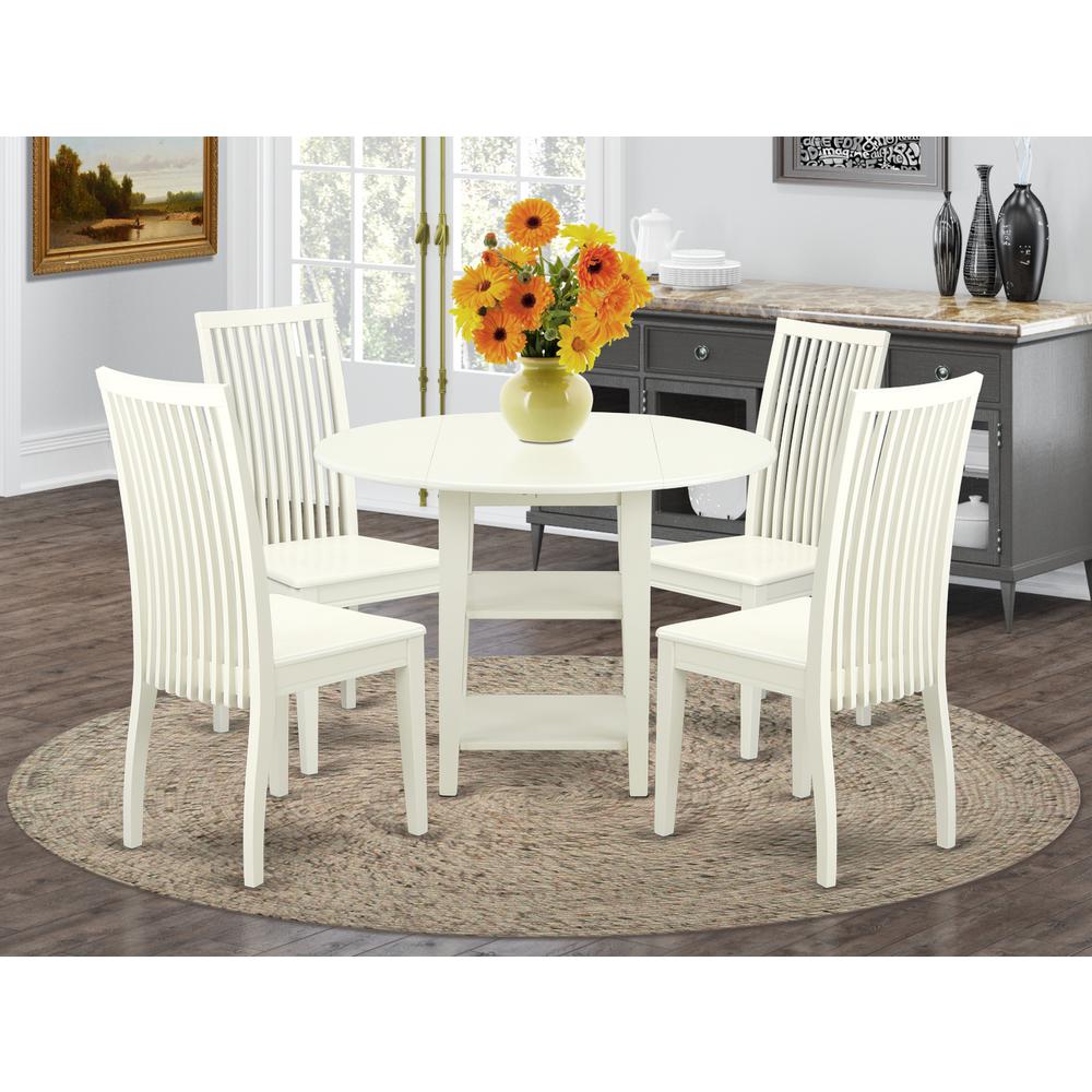 Dining Room Set Linen White, SUIP5-LWH-W. Picture 2