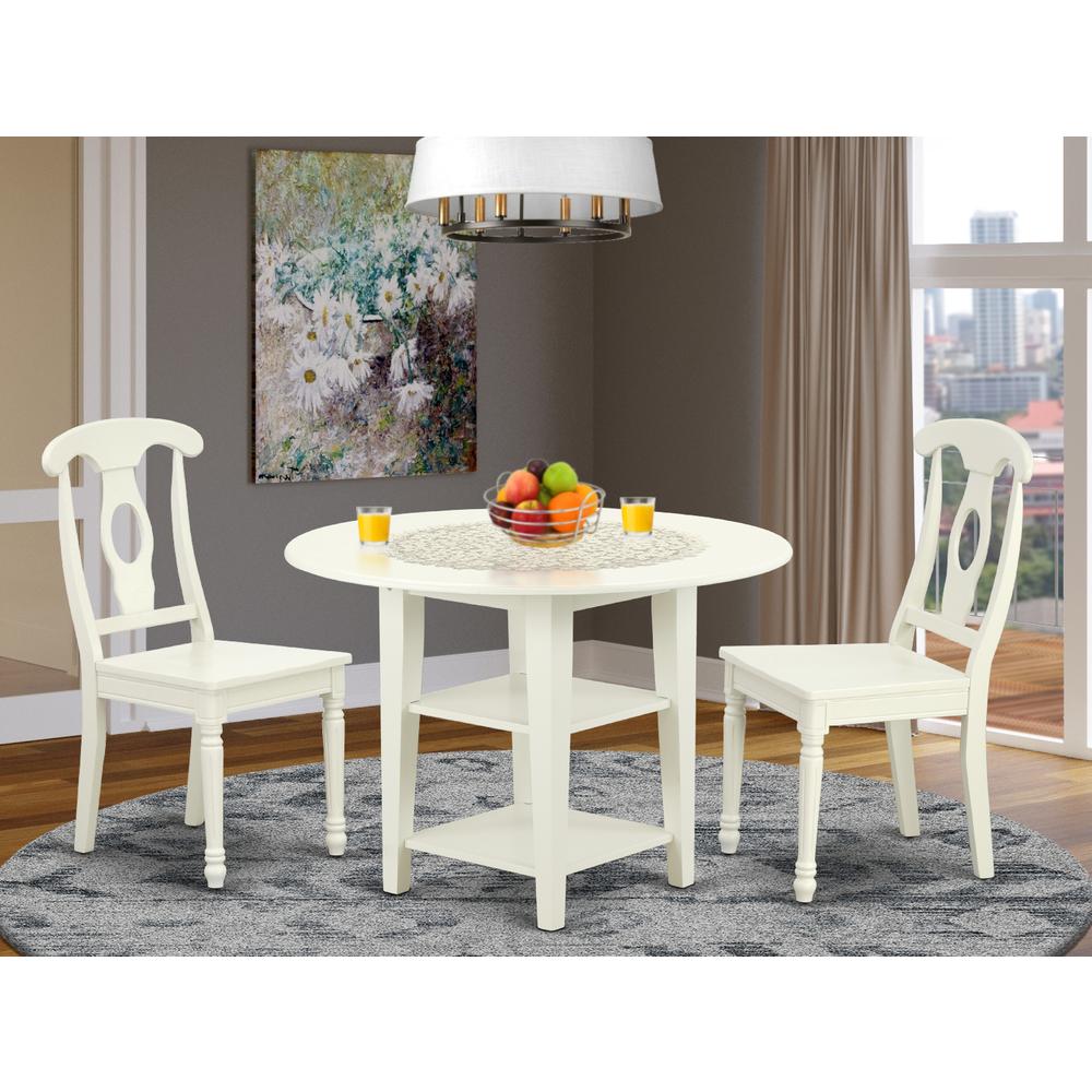 Dining Room Set Linen White, SUKE3-LWH-W. Picture 2