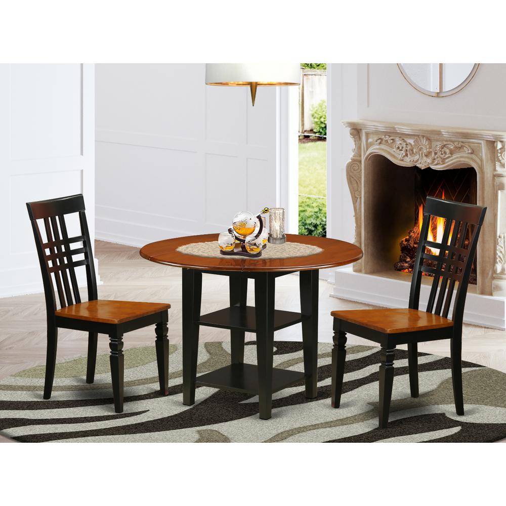 Dining Room Set Black & Cherry, SULG3-BCH-W. Picture 2