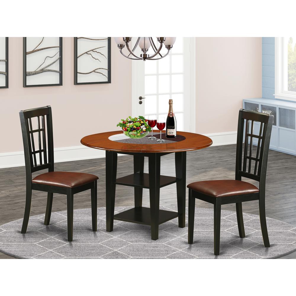 Dining Room Set Black & Cherry, SUNI3-BCH-LC. Picture 2