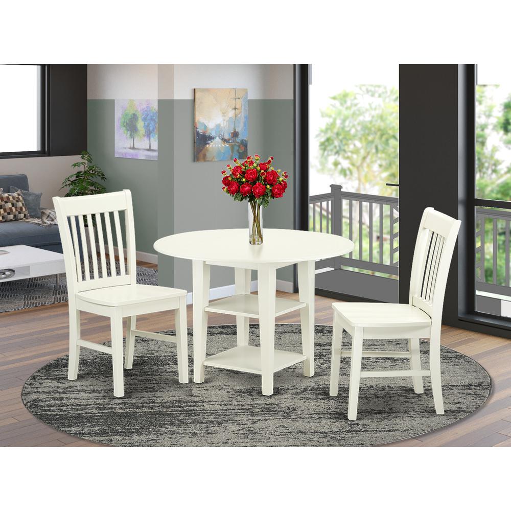 Dining Room Set Linen White, SUNO3-LWH-W. Picture 2
