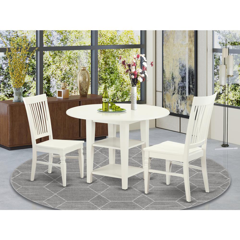 Dining Room Set Linen White, SUWE3-LWH-W. Picture 2