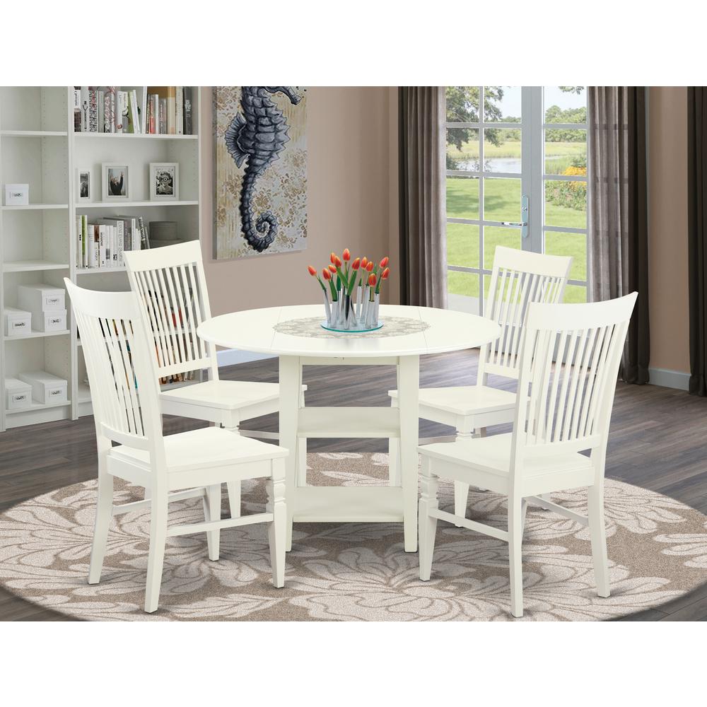 Dining Room Set Linen White, SUWE5-LWH-W. Picture 2