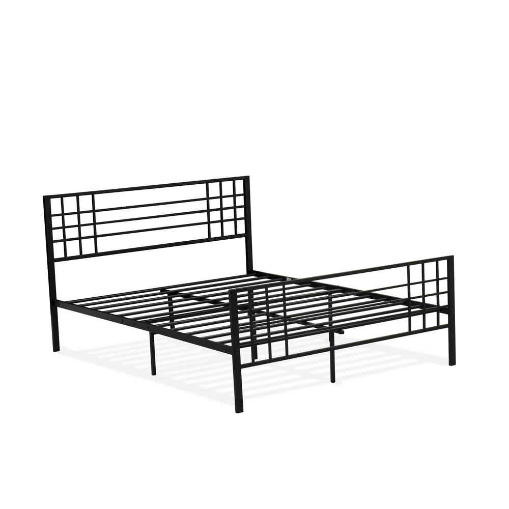 Tyler Queen Platform Bed with 9 Metal Legs - Magnificent Bed in Powder Coating Black Color. Picture 2