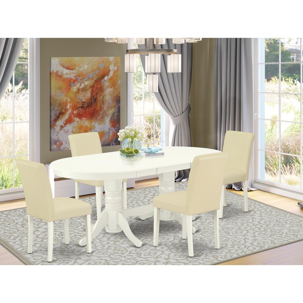 Dining Room Set Linen White, VAAB5-LWH-64. Picture 2