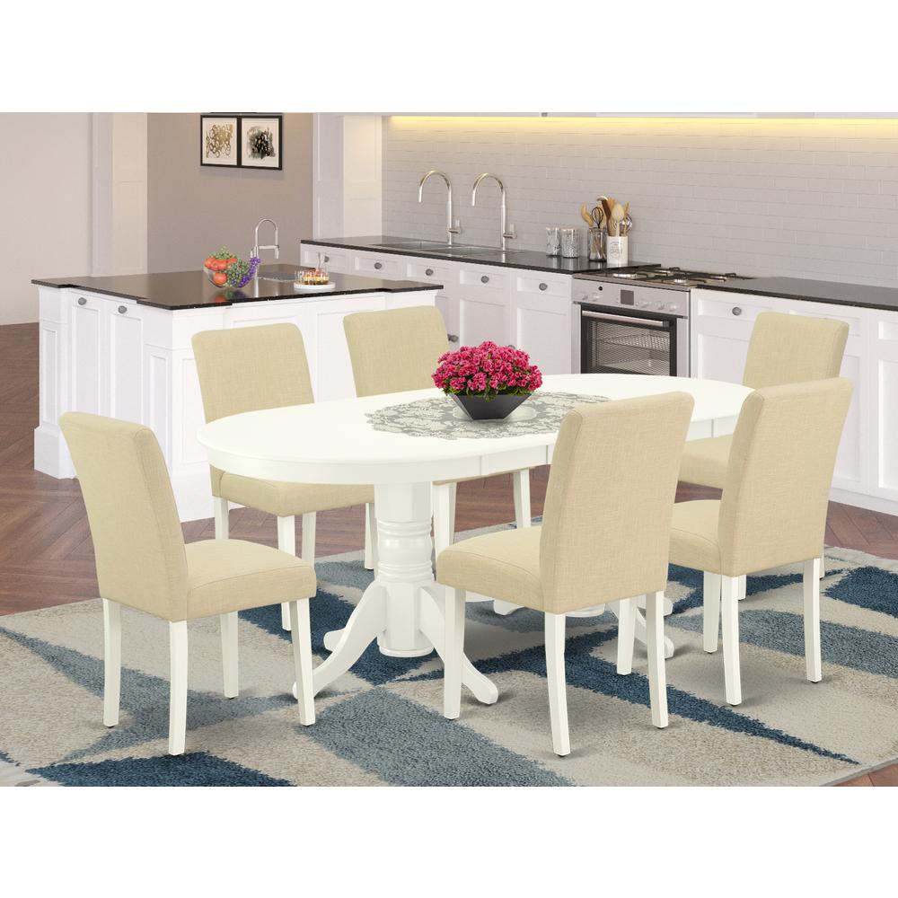 Dining Room Set Linen White, VAAB7-LWH-02. Picture 2