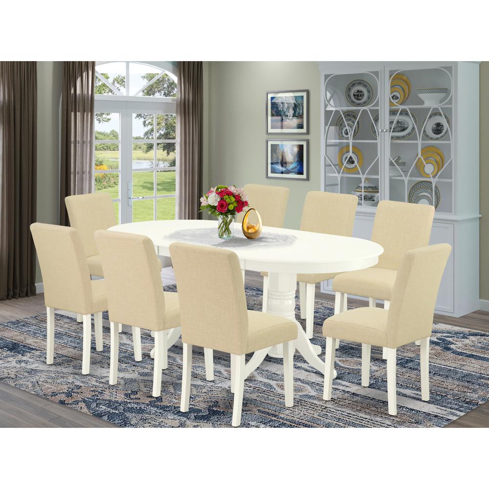 Dining Room Set Linen White, VAAB9-LWH-02. Picture 2