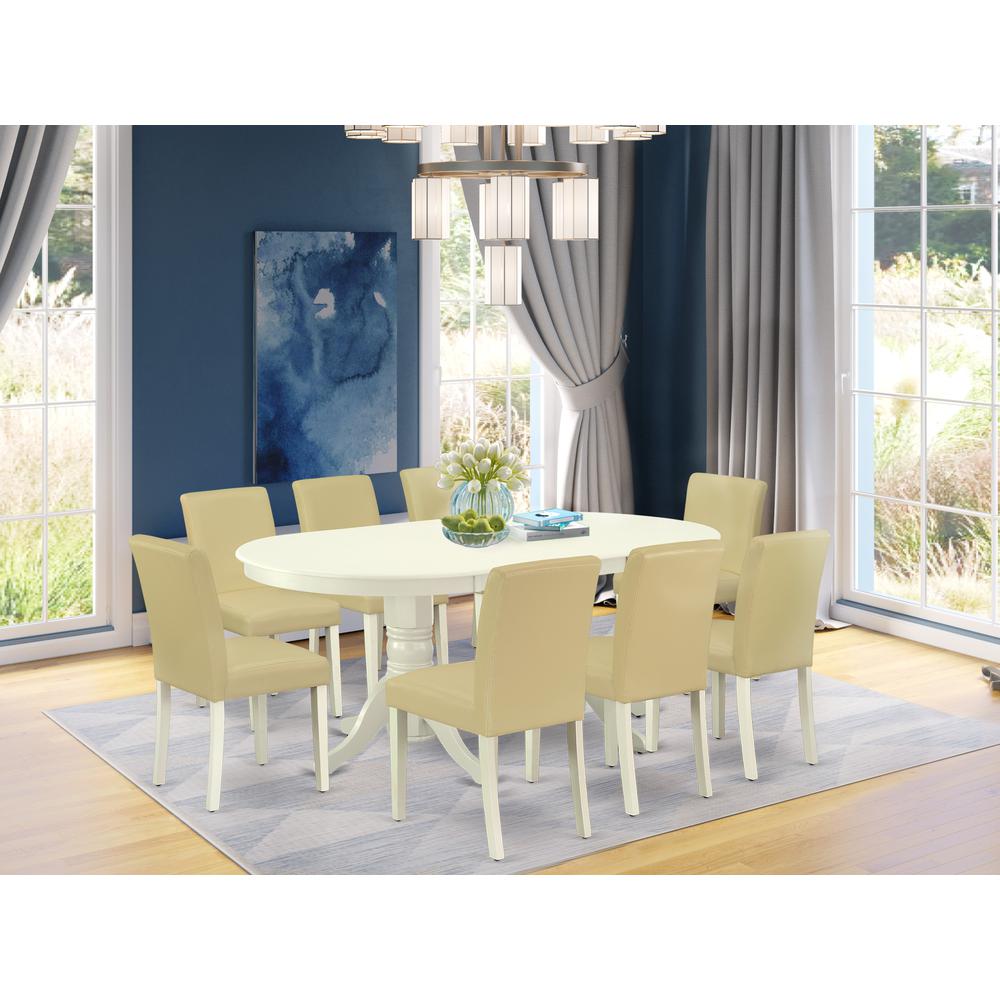 Dining Room Set Linen White, VAAB9-LWH-64. Picture 2