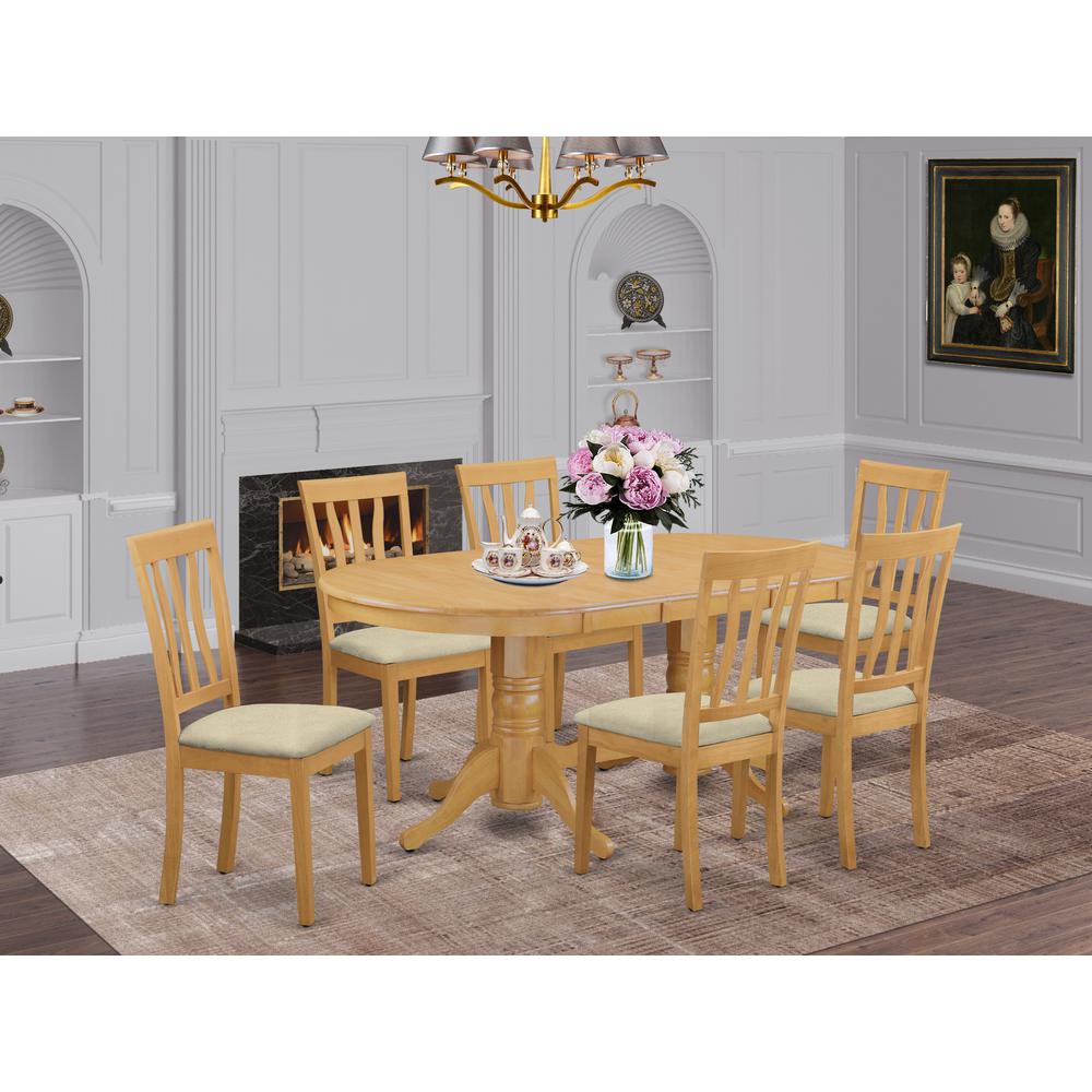 VAAN7-OAK-C 7 PcTable set - Kitchen Table and 6 Kitchen Chairs. Picture 2