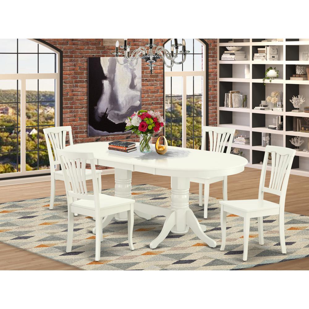 Dining Room Set Linen White, VAAV5-LWH-W. Picture 2