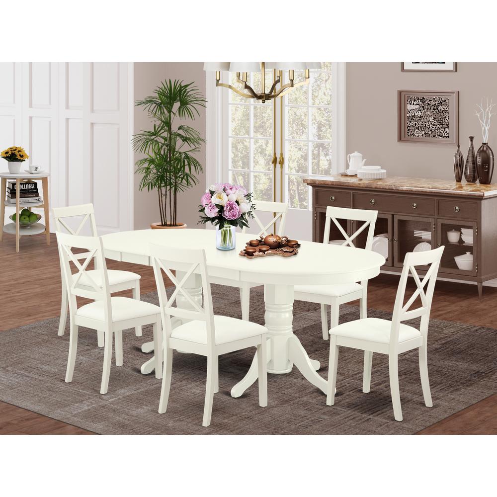 Dining Room Set Linen White, VABO7-LWH-LC. Picture 2