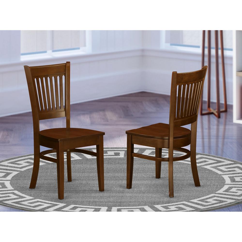 Vancouver    Wood  Seat  Dining  Chairs  in  Espresso  Finish,  Set  of  2. Picture 2