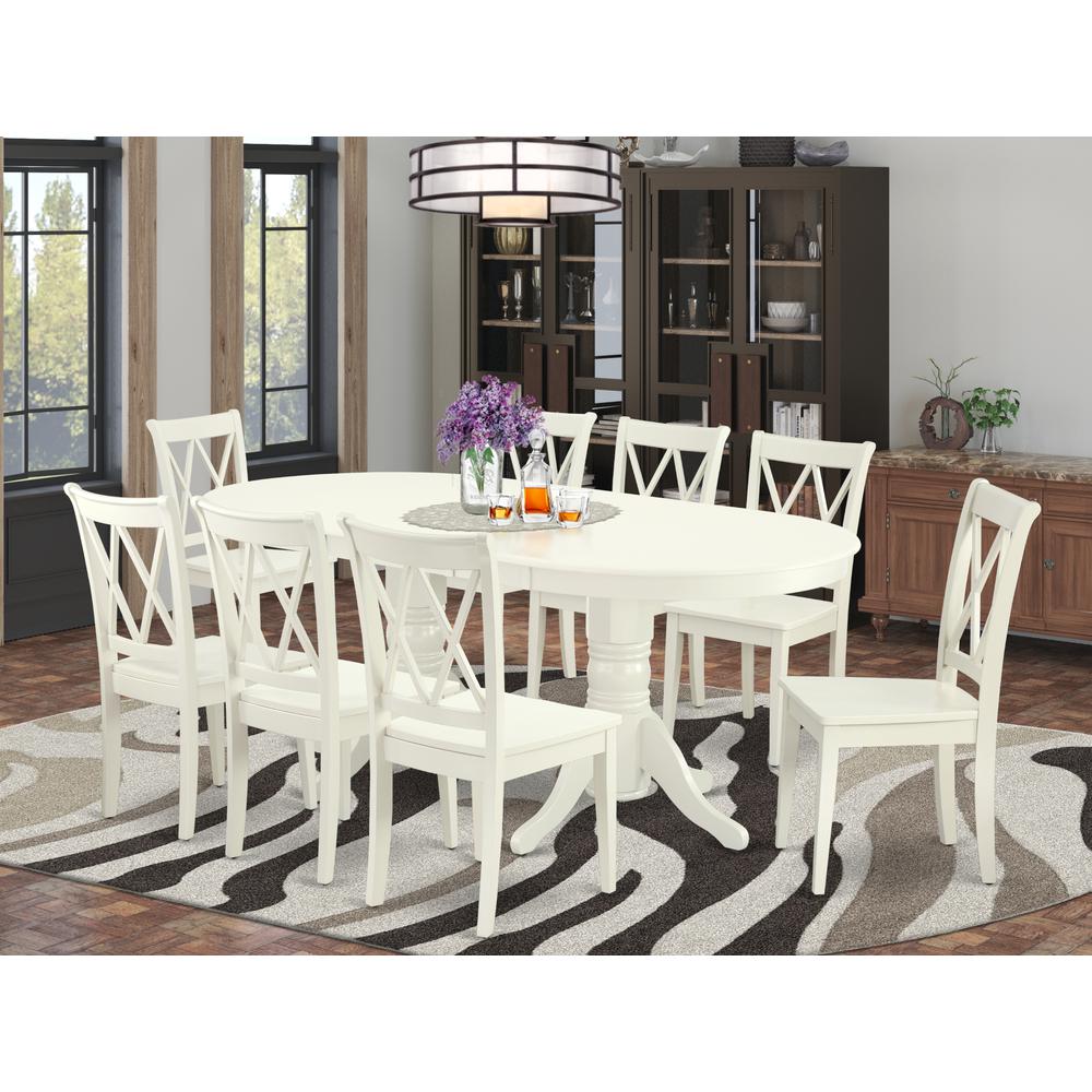 Dining Room Set Linen White, VACL9-LWH-W. Picture 2