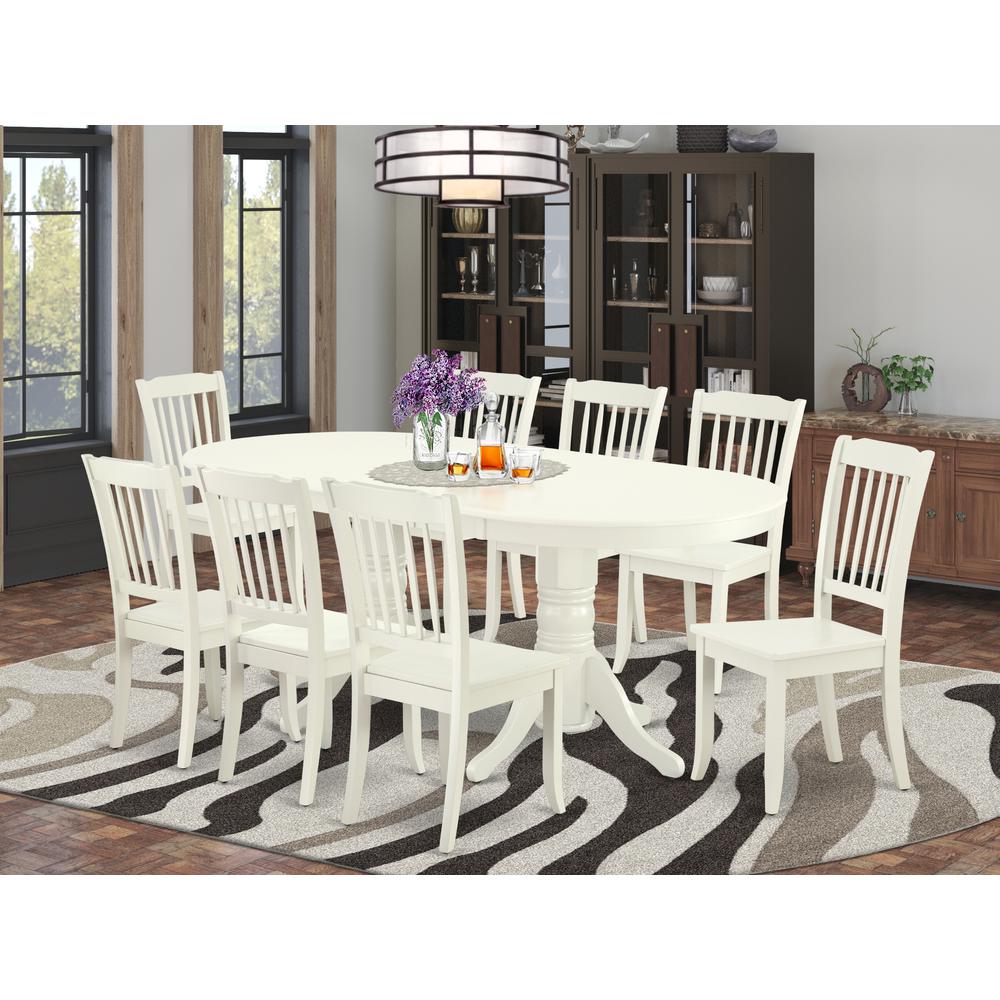 Dining Room Set Linen White, VADA9-LWH-W. Picture 2
