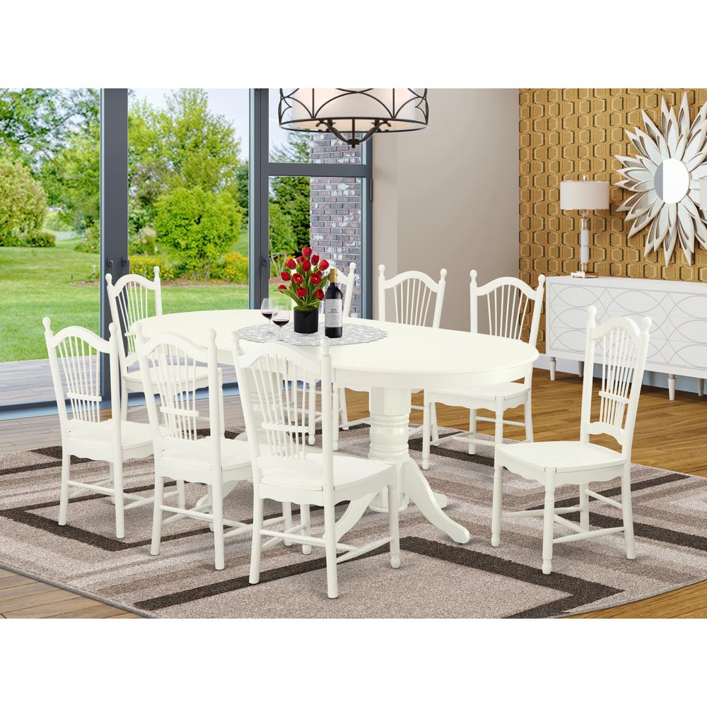 Dining Room Set Linen White, VADO9-LWH-W. Picture 2