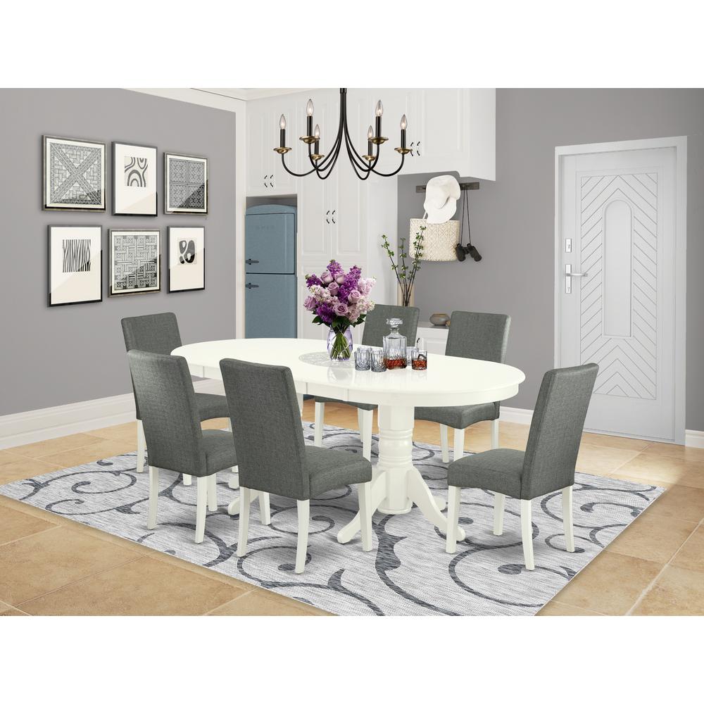 Dining Room Set Linen White, VADR7-LWH-07. Picture 2