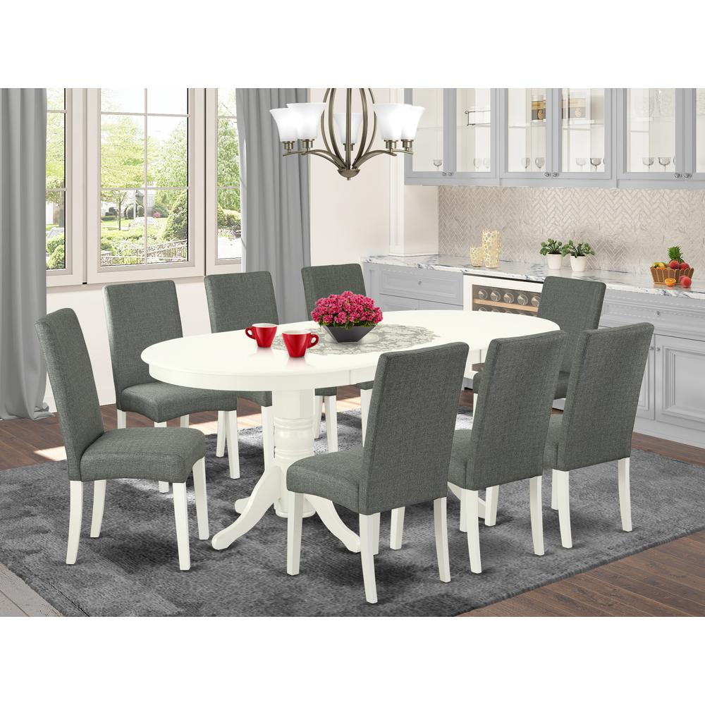 Dining Room Set Linen White, VADR9-LWH-07. Picture 2