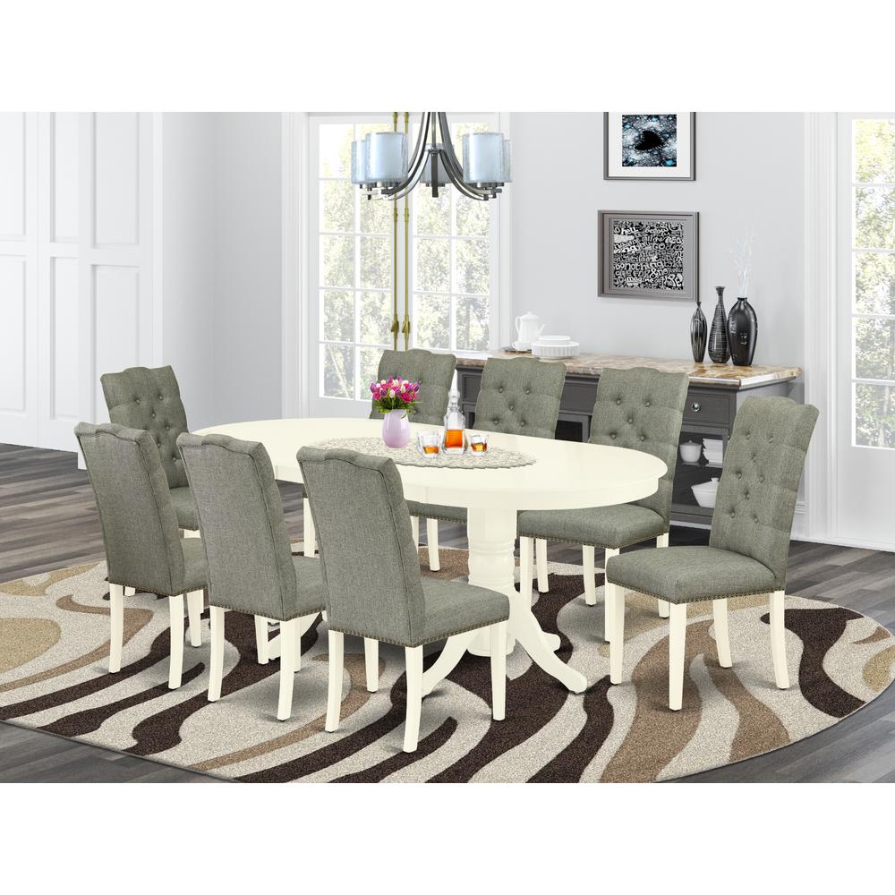 Dining Room Set Linen White, VAEL9-LWH-07. Picture 2