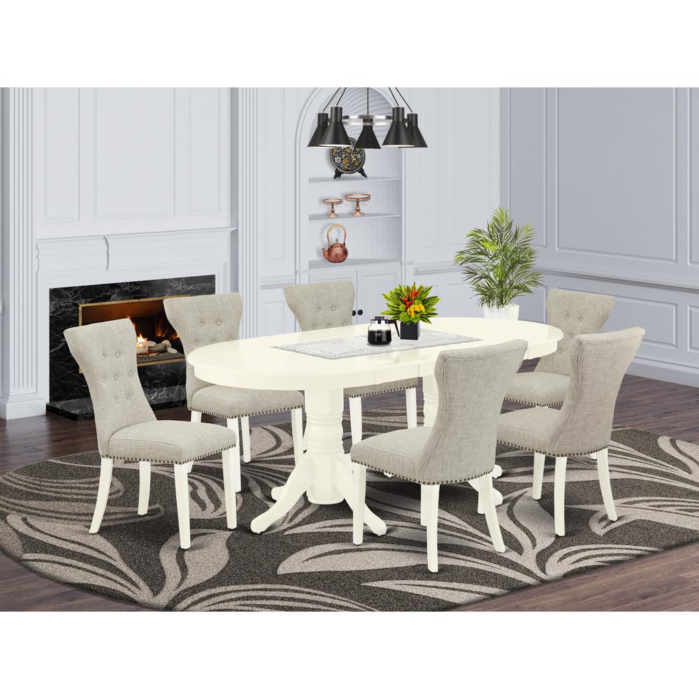 Dining Room Set Linen White, VAGA7-LWH-35. Picture 2