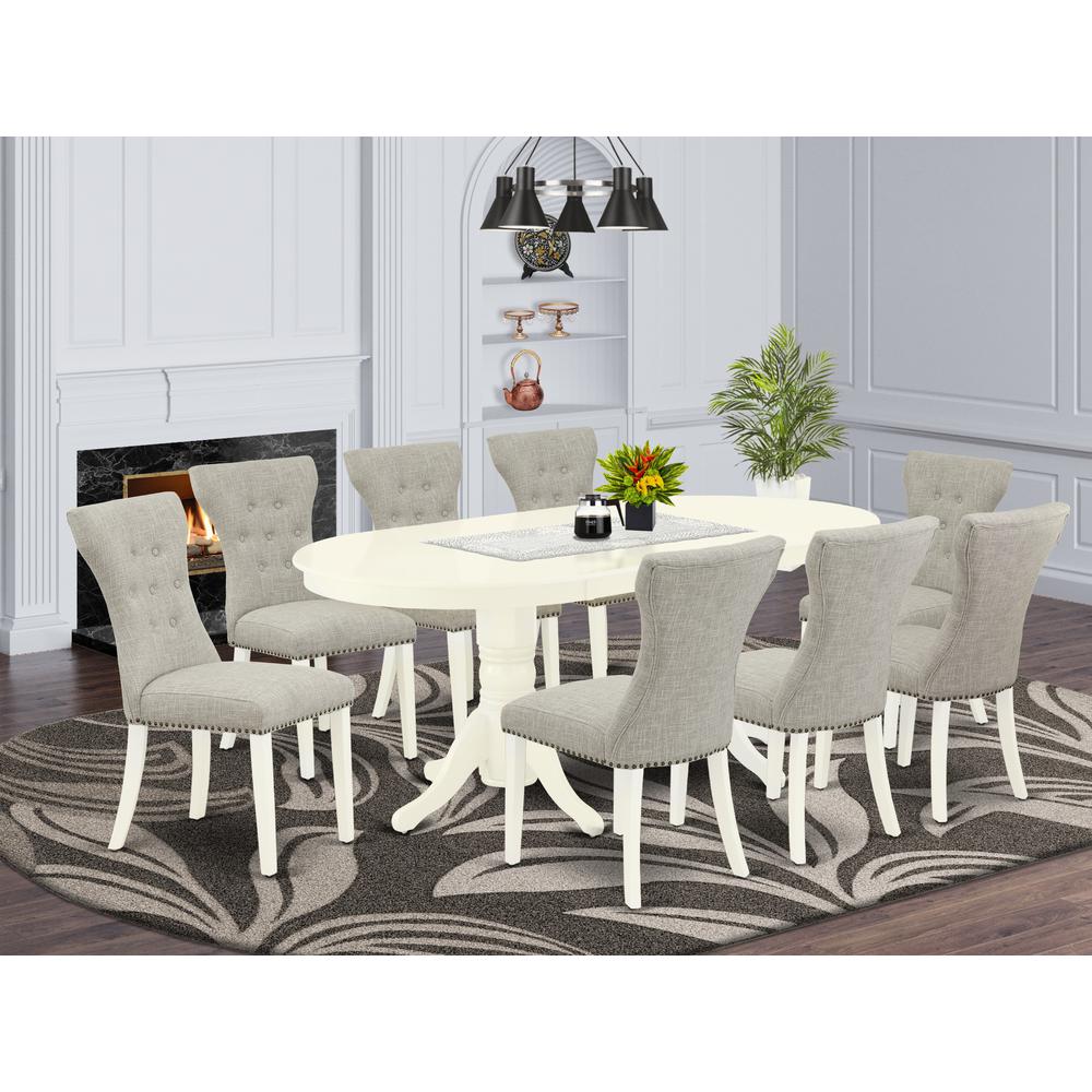 Dining Room Set Linen White, VAGA9-LWH-35. Picture 2