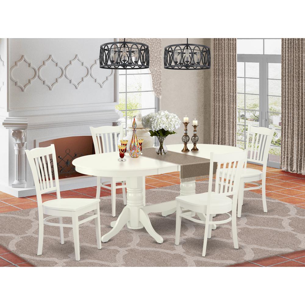 Dining Room Set Linen White, VAGR5-LWH-W. Picture 2