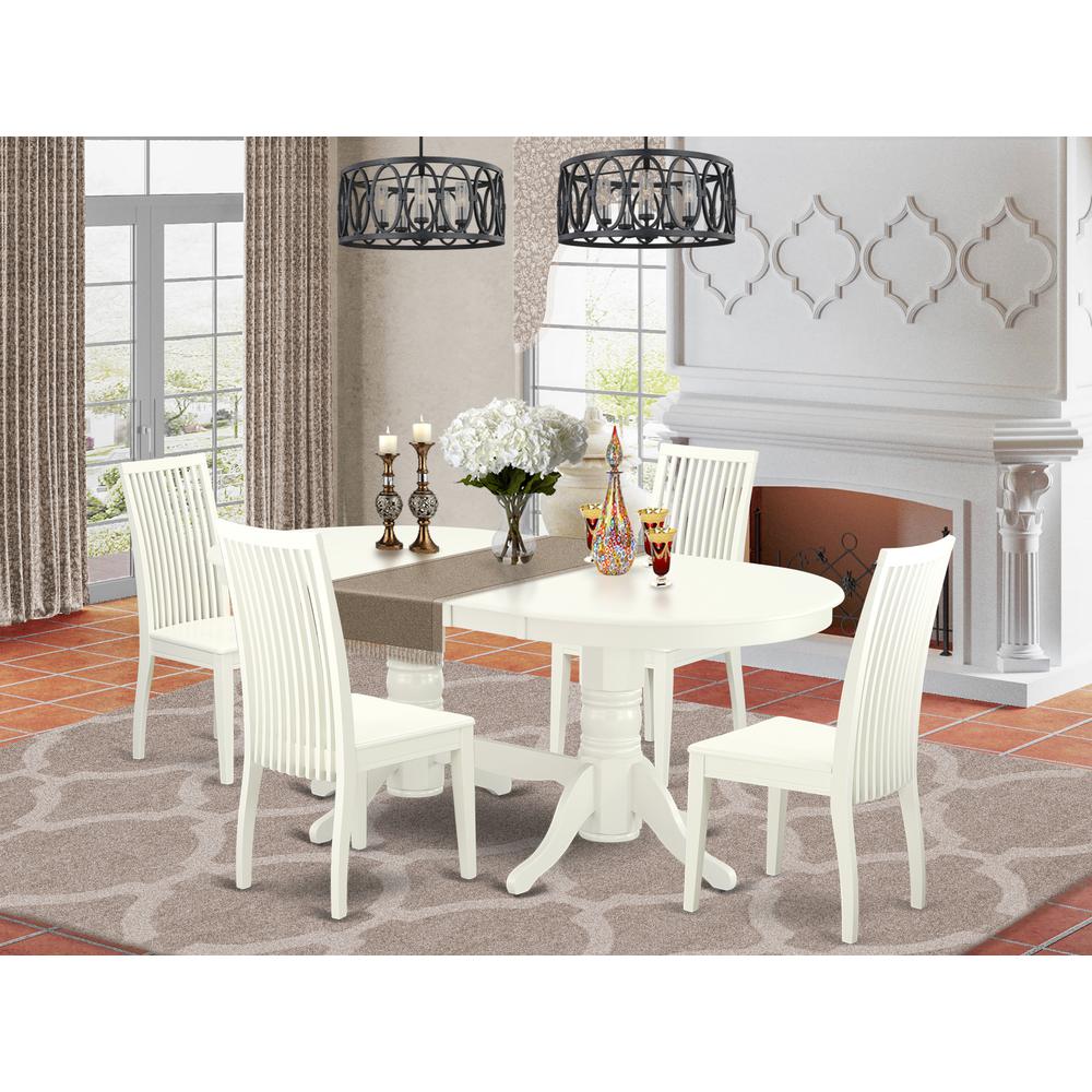 Dining Room Set Linen White, VAIP5-LWH-W. Picture 2