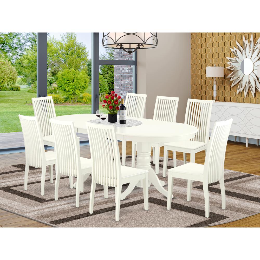 Dining Room Set Linen White, VAIP9-LWH-W. Picture 2