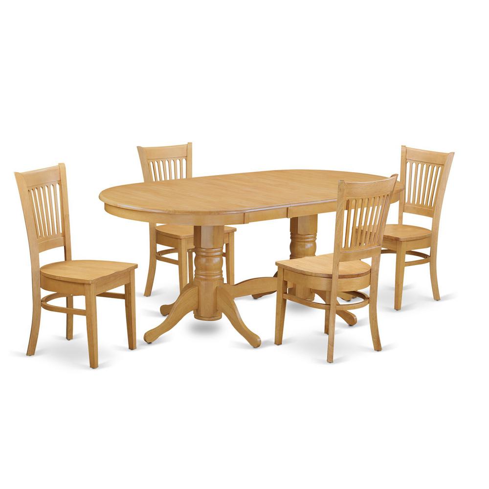 5  PC  Dining  set  Table  with  Leaf  and  4  Chairs  for  Dining. Picture 2