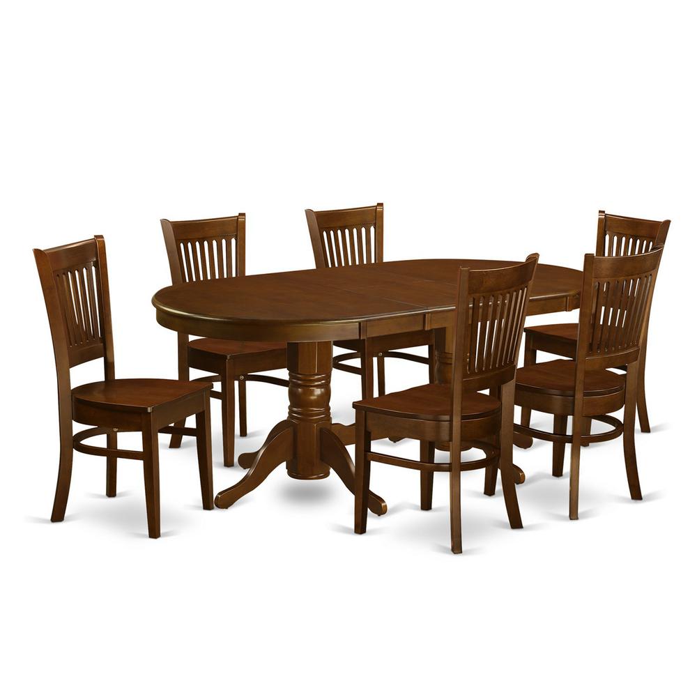 7  Pc  Dining  room  set  Table  with  Leaf  and  6  Kitchen  Dining  Chairs. Picture 2